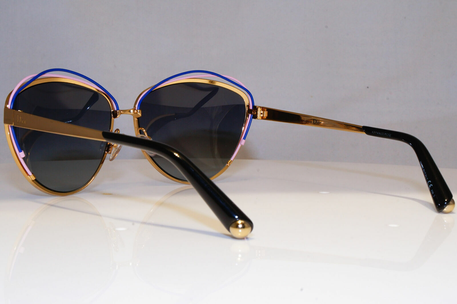 Authentic DIOR Womens Sunglasses Gold Butterfly Vintage SONGE JPFHD 21371