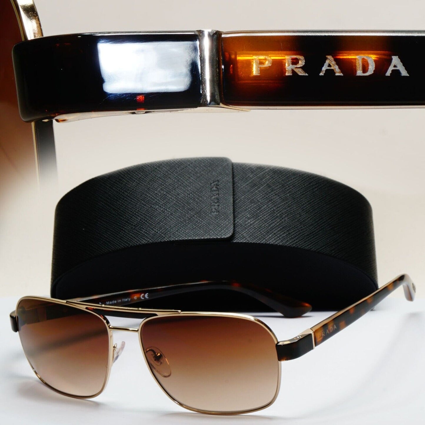 Prada Sunglasses 2013 Vintage Gold Brown Pilot PR55OS SPR 55O ZVN-6S1 120824