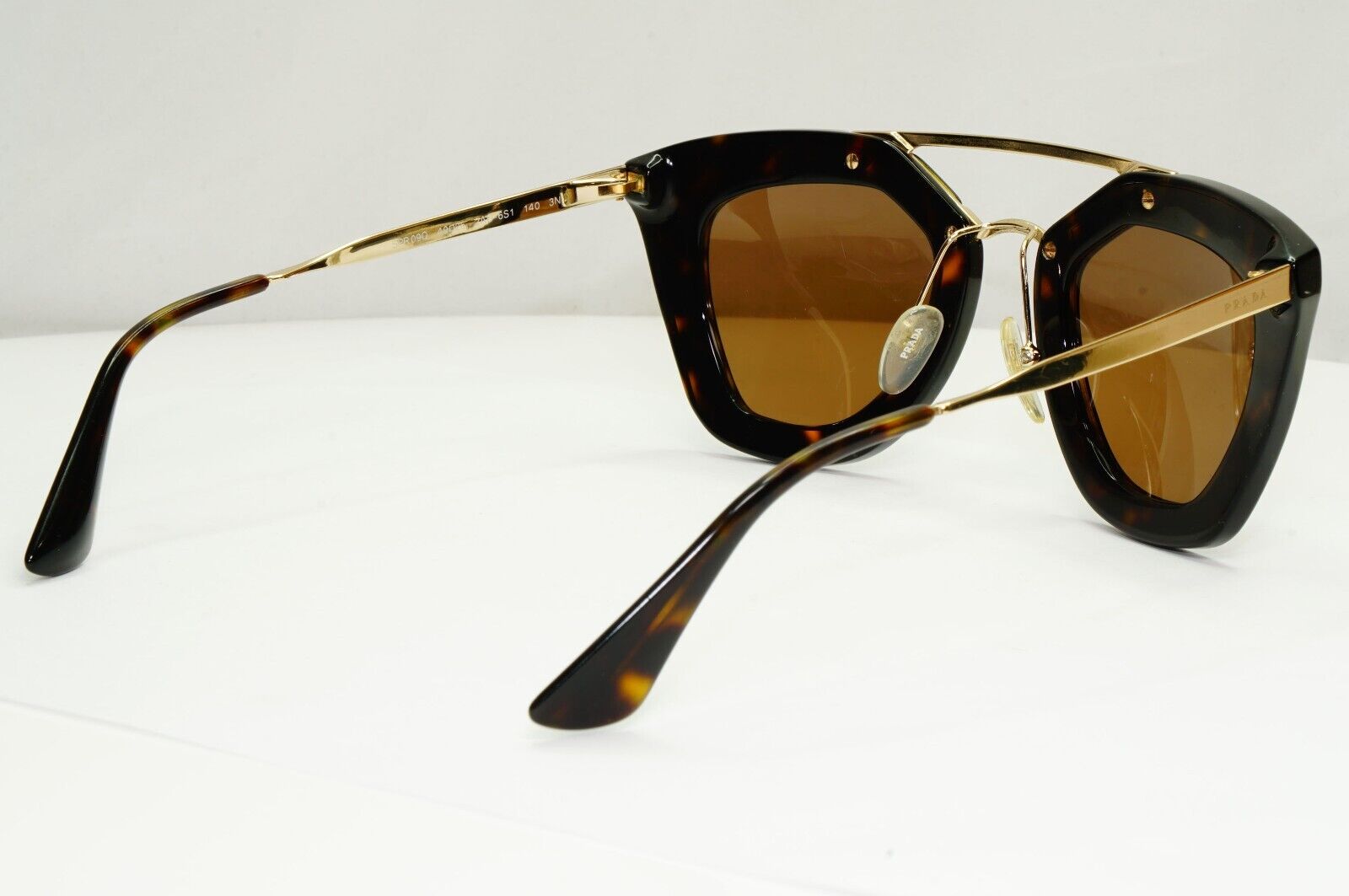Prada Sunglasses Cinema Gold Brown Tortoise Square PR09QS SPR 09Q 2AU-6S1 170125