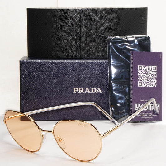 Prada Sunglasses Photochromic Gold Orange Round PR65XS SPR 65X ZVN-09D 58mm