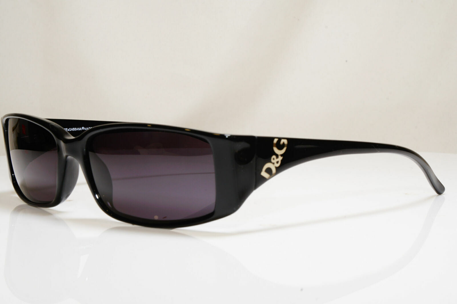 Authentic DOLCE & GABBANA Vintage Sunglasses Black Rectangle D&G 2201 B5 26535