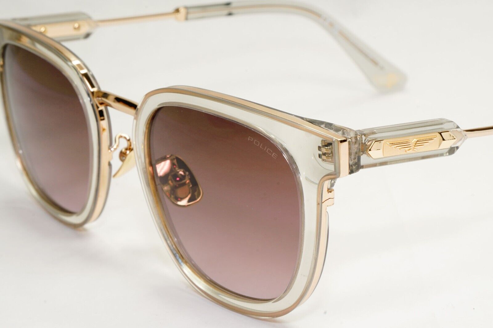 Police Sunglasses Transparent Gold Brown Gradient SPL F19 Prince 3 COL 0M78 51mm
