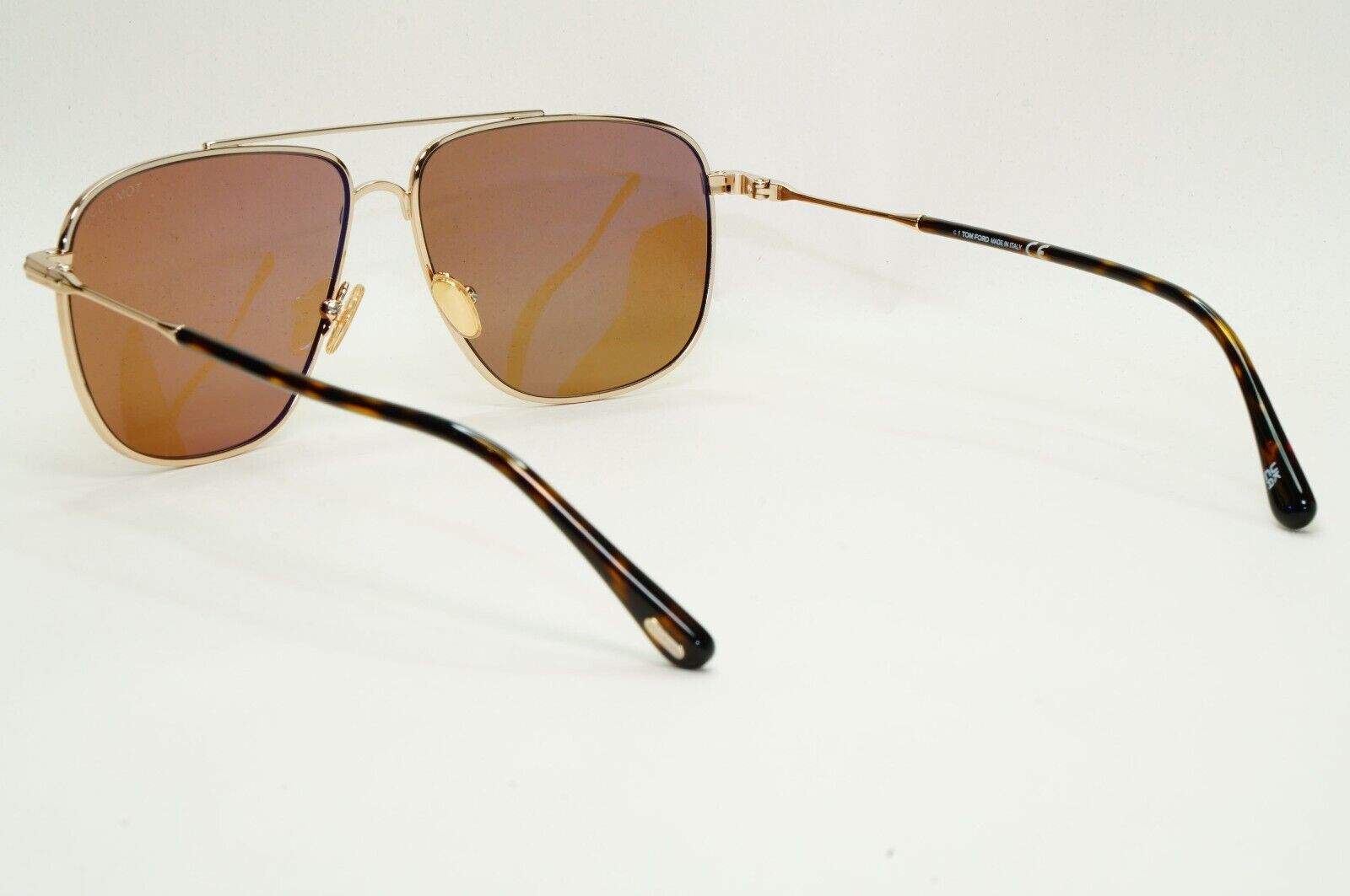 Tom Ford Sunglasses Len Gold Brown Navigator Pilot Metal FT0815 TF 815 28E 58mm
