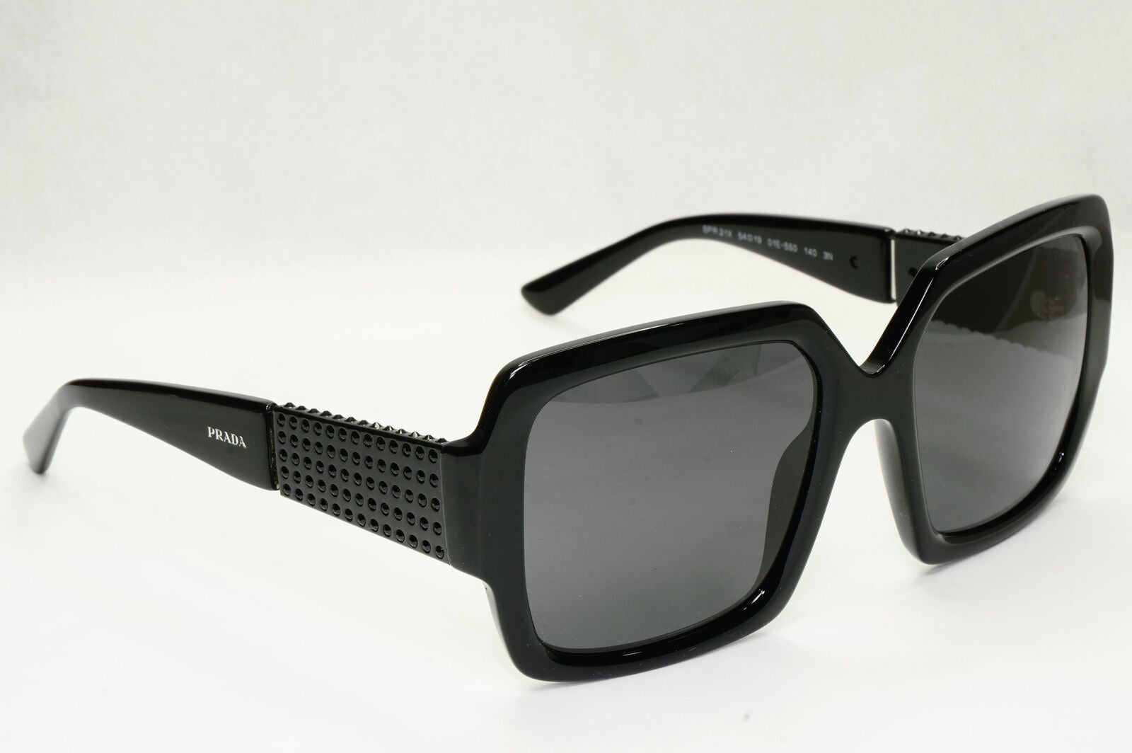 Prada Sunglasses Black Square Diamante Crystal PR21XS SPR 21X 01E-5S0