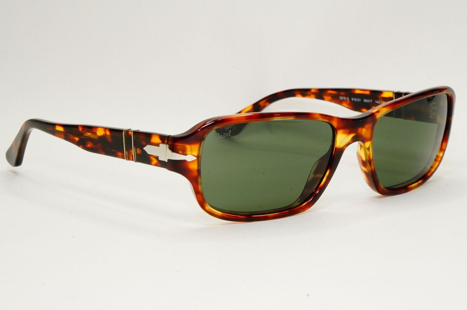 Persol Sunglasses 2012 Vintage Brown Tortoise Green Rectangle 2976-S 919/31 56mm