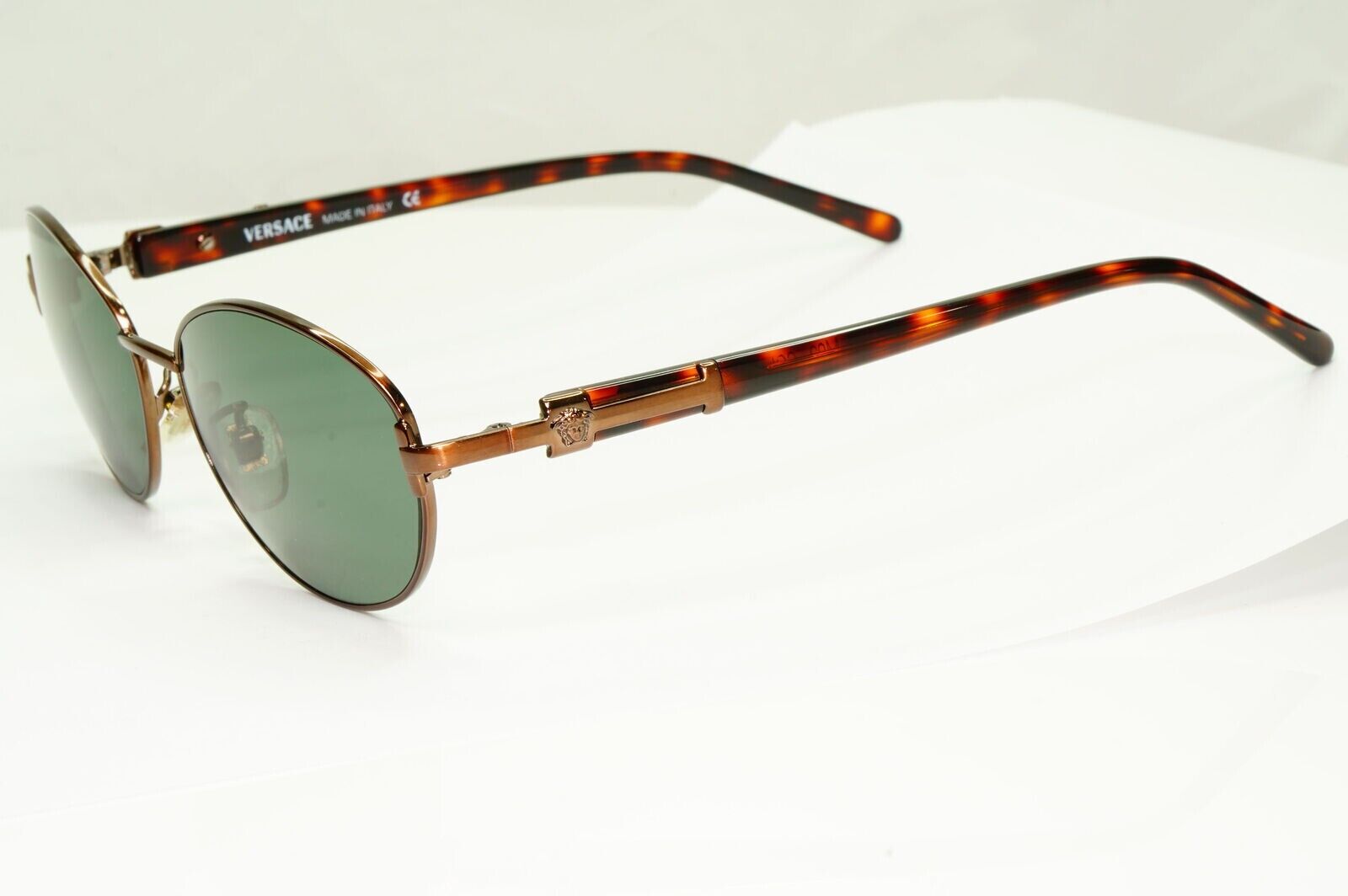 Gianni Versace 1995 Sunglasses Vintage Brown Copper Green Oval MOD M83 COL 53M