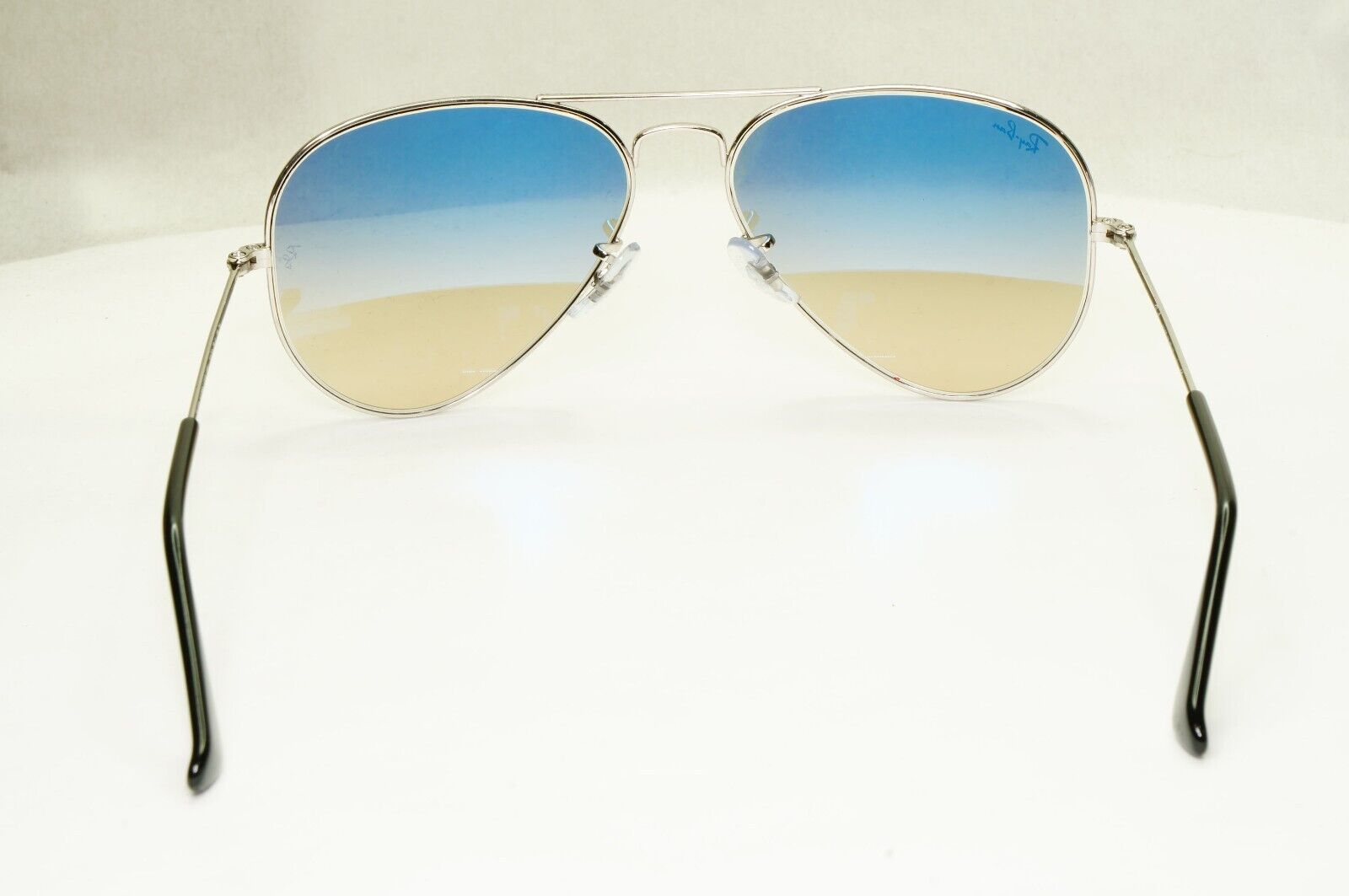Ray-Ban Sunglasses Silver Gradient Grey Metal Small RB 3025 Aviator 003/32 55mm
