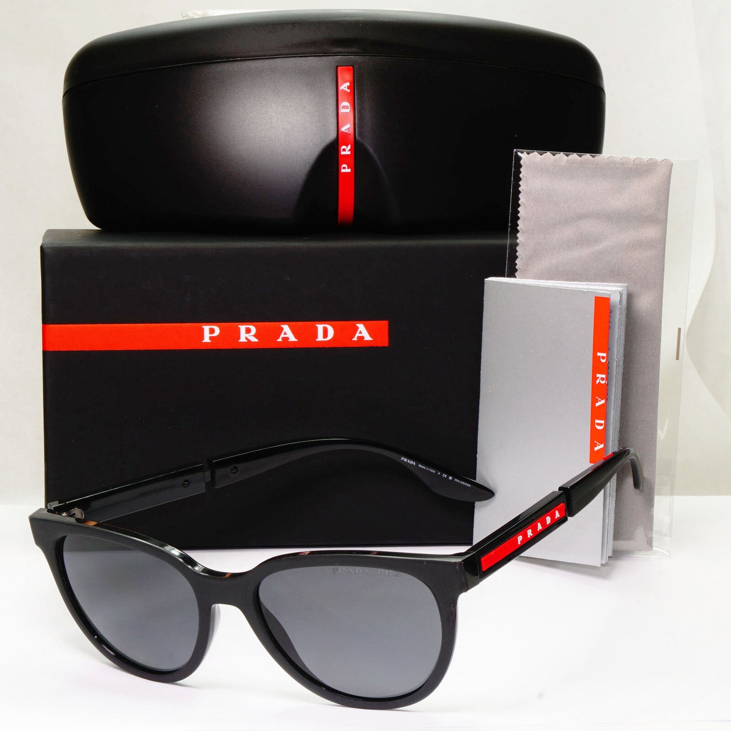 Prada Sunglasses Polarized Black Sunglasses Square PS05XS SPS 05X DG0-02G 54mm