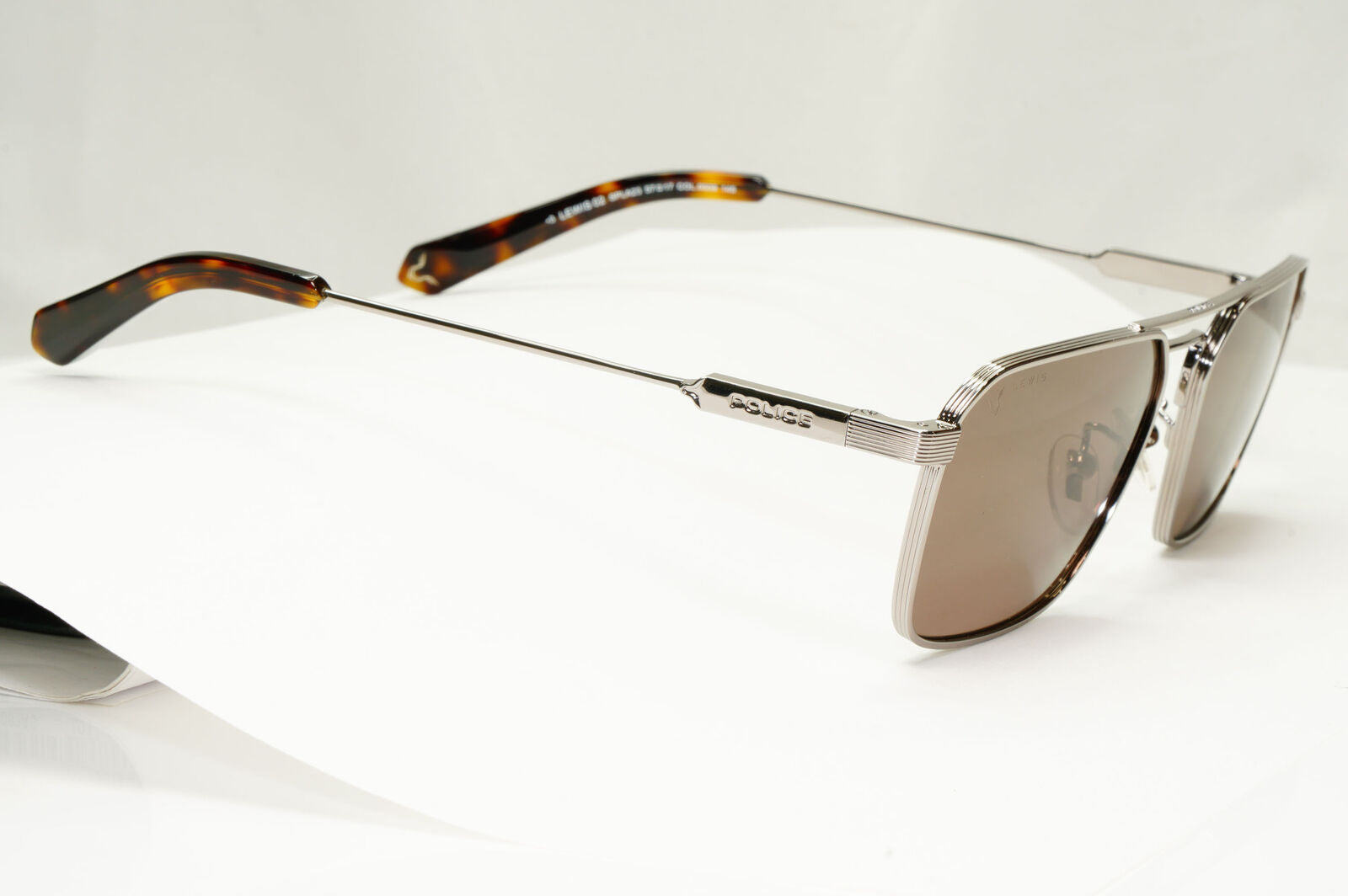 Police Lewis Hamilton F1 Sunglasses Ruthenium Gunmetal Brown SPL A23 COL 0509