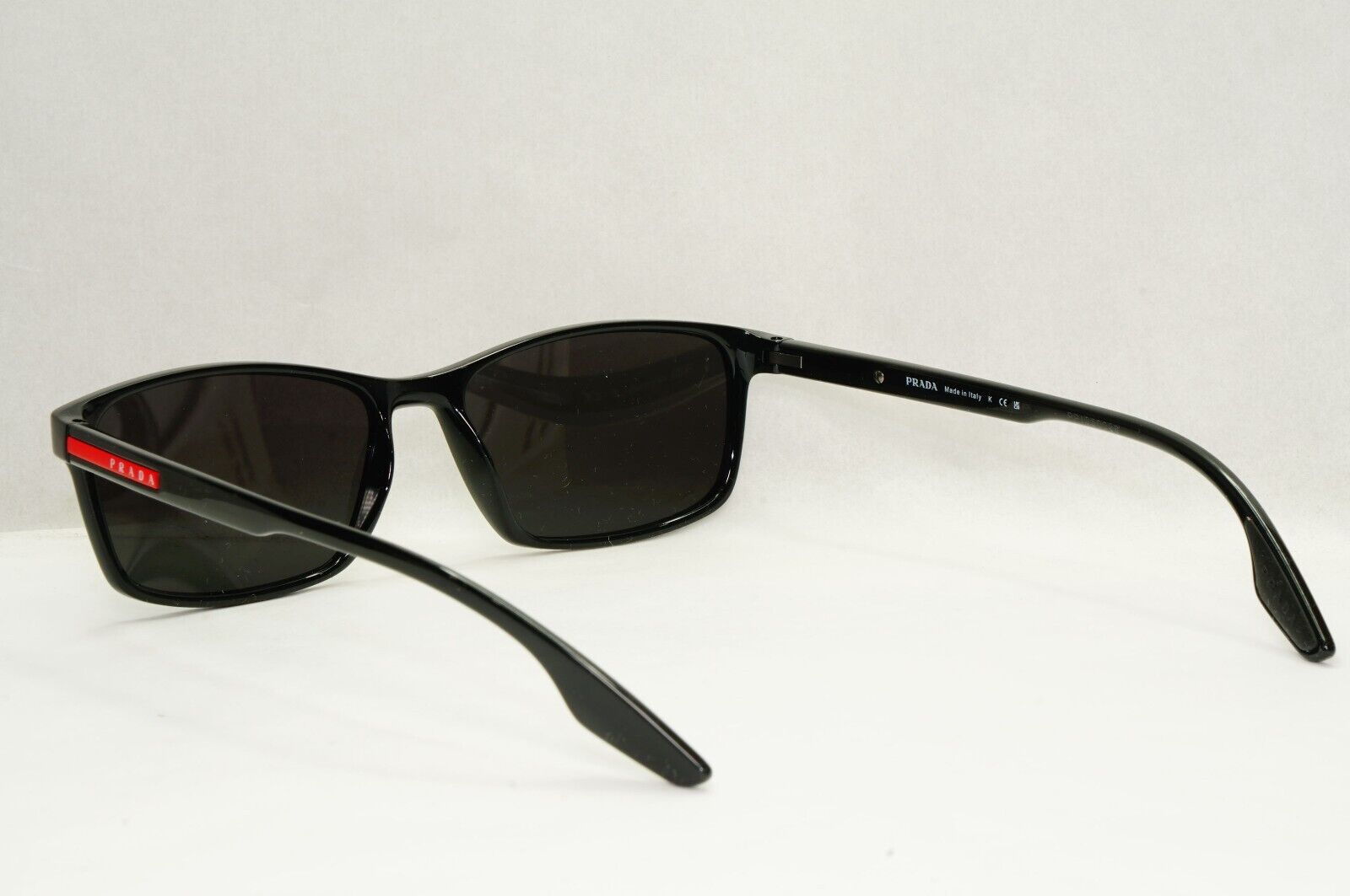 Prada Sunglasses Black Rectangle Square Glossy PS04MV VPS 04M 1AB-1O1 54mm