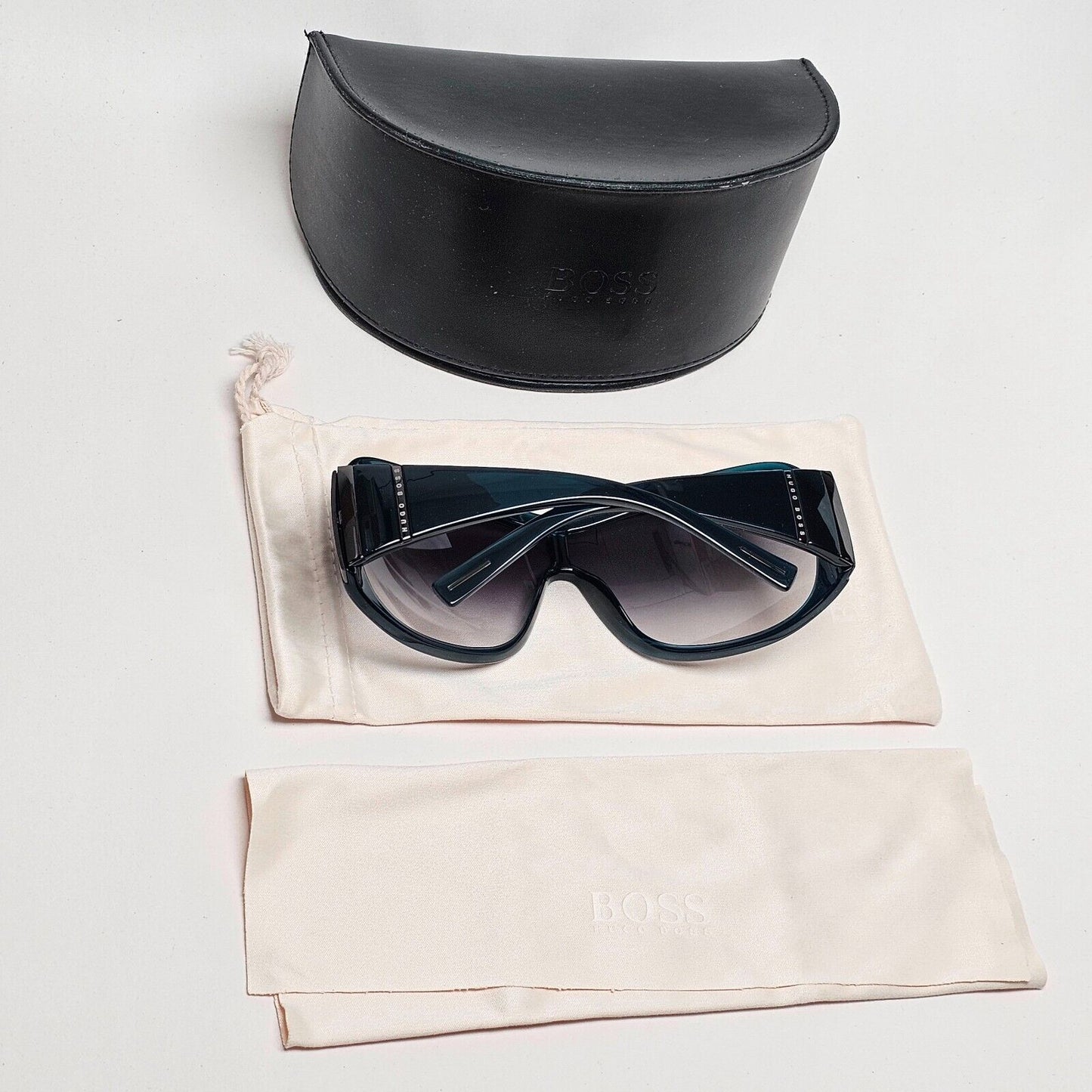 Hugo Boss Sunglasses 2006 Vintage Dark Green Teal Shield 0030/S SHGB5 211124