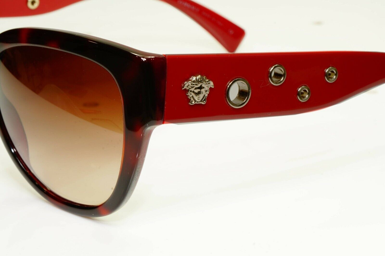 Versace Burgundy Brown Sunglasses Womens Gold Medusa 4314 5184/13 Dark Red
