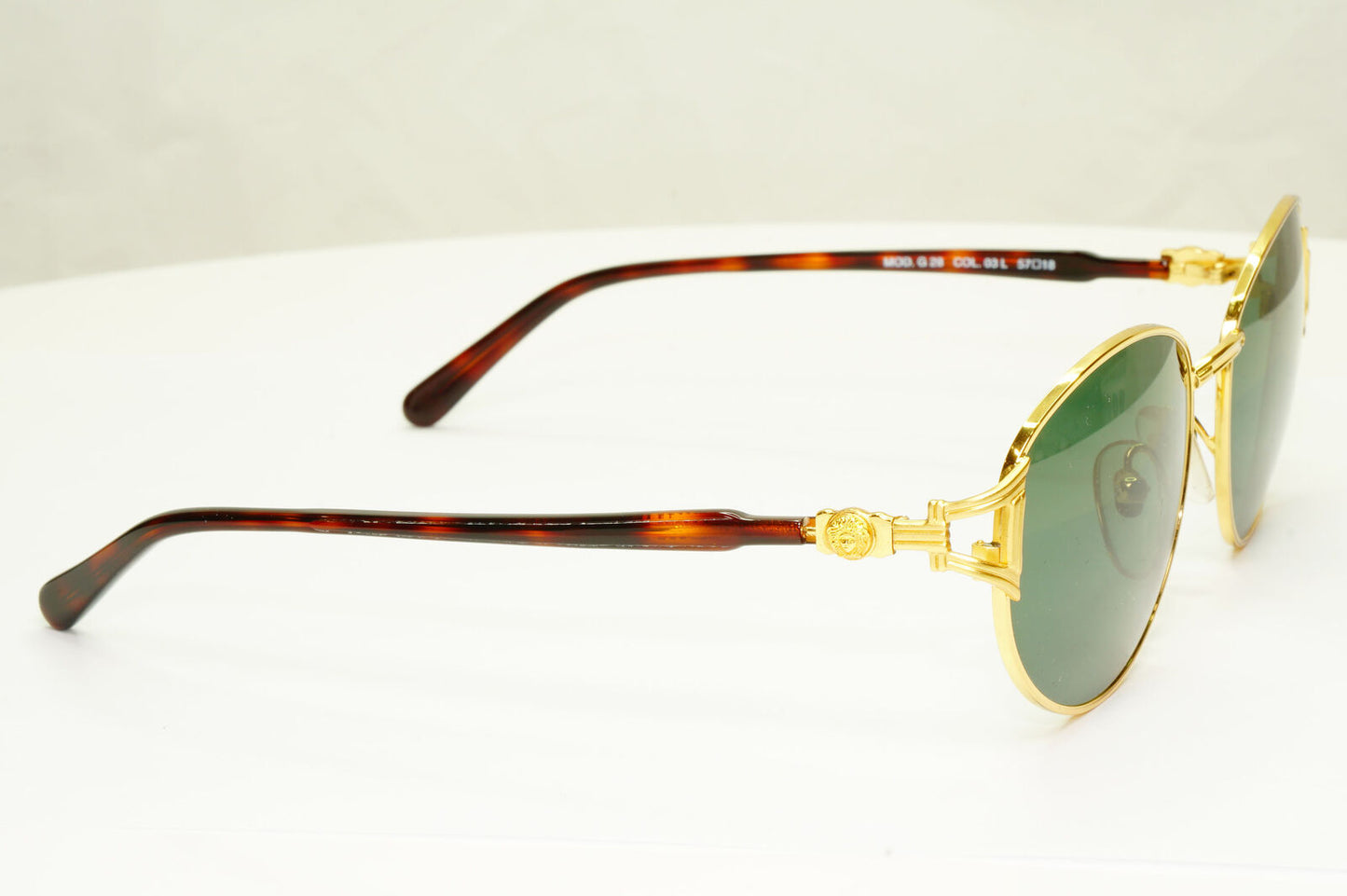 Gianni Versace 1995 Vintage Gold Medusa Green Brown Sunglasses MOD G28 COL 03L
