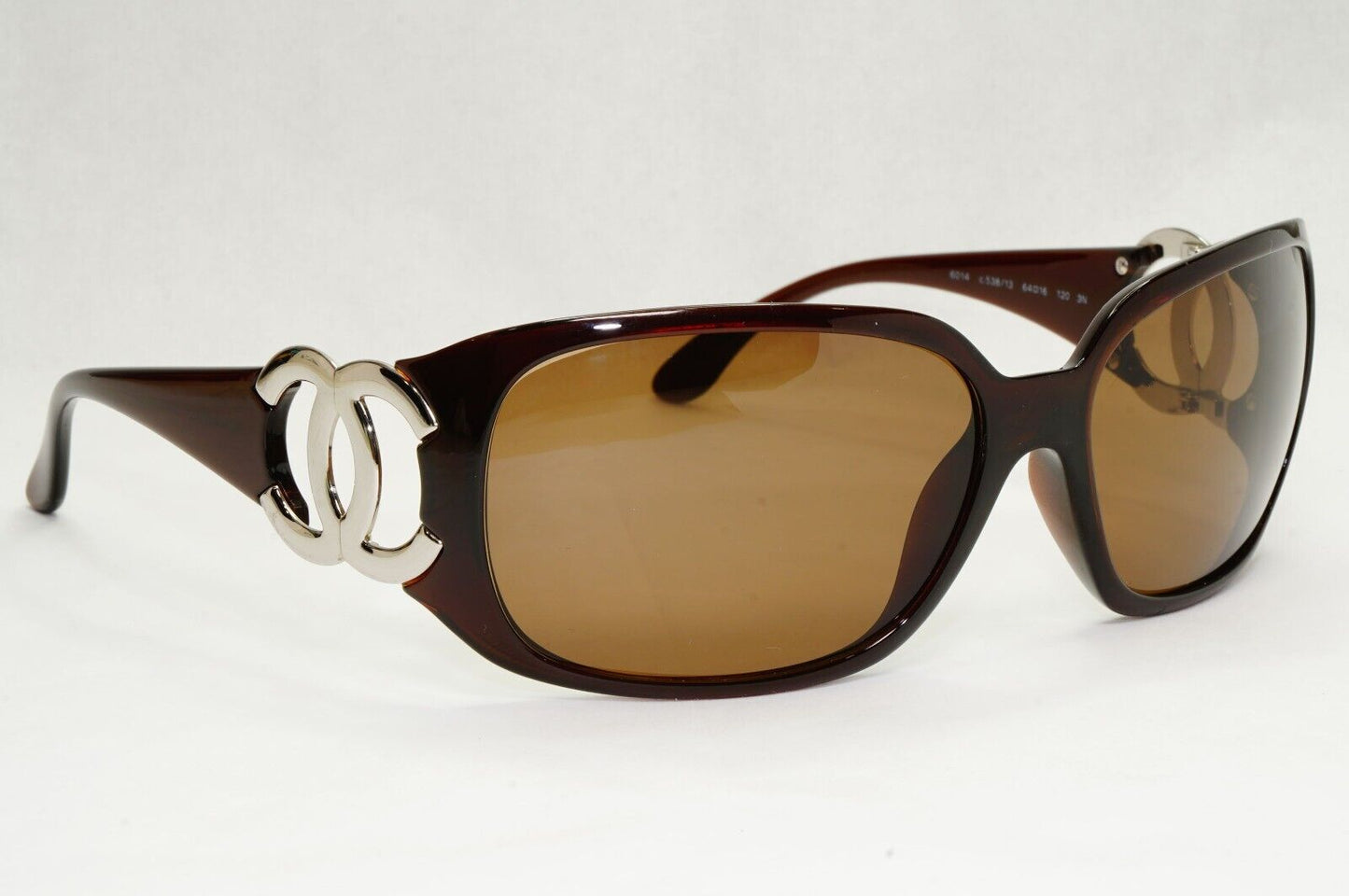 Chanel Sunglasses 2008 Vintage Brown Silver Square Large 6014 c.538/13 050124