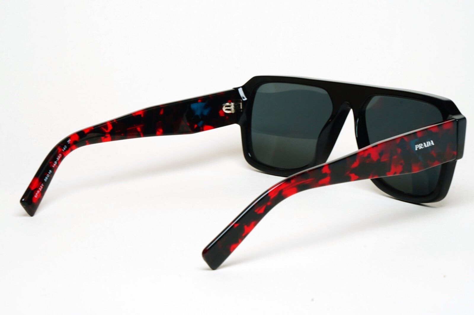 Prada Sunglasses Symbole Triangle Black Red Gred PR22YS SPR 22Y 1AB-5S0 060125