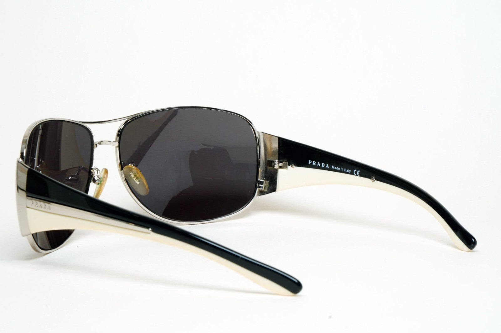 Prada Sunglasses 2006 Vintage Pilot Black Silver PR75GS SPR 75G 6BA-3M1 130225