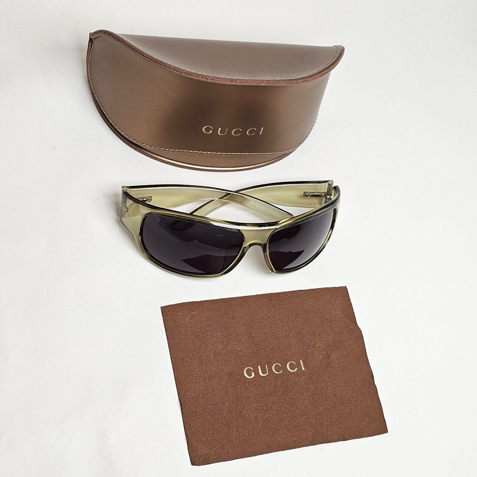 Gucci Sunglasses 1999 Vintage Green Black Wrap GG 1568/S CBSBN 120125