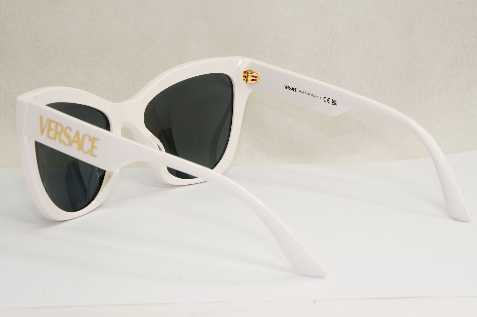 Versace Sunglasses White Gold Cat Eye Grey MOD VE 4417-U 314/87