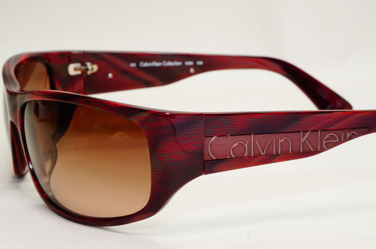 Calvin Klein Sunglasses 2005 Vintage Bordo Brown Red Wrap 830S 039 121124