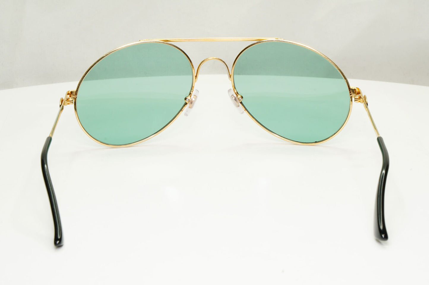 Bugatti 1980s France Sunglasses Vintage Pilot Gold Black Red Green Metal 261022