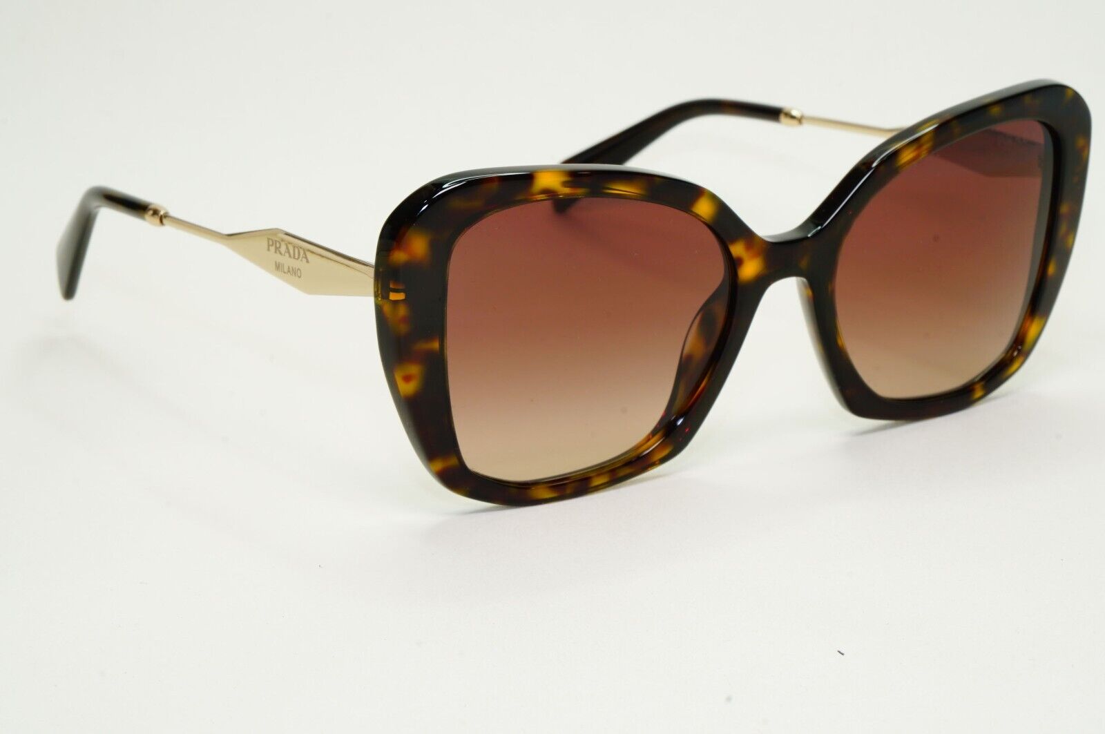 Prada Sunglasses Brown Tortoiseshell Gradient Gold PR03YS SPR 03Y 2AU-6S1 53mm