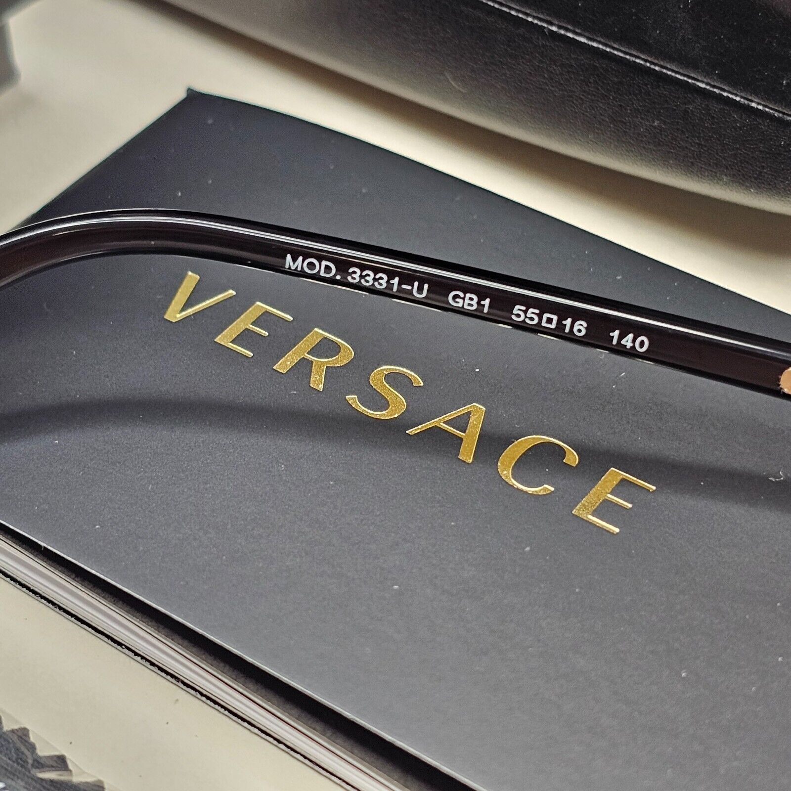 Versace Sunglasses Black Gold Medusa Cat Eye MOD VE 3331-U GB1 55mm