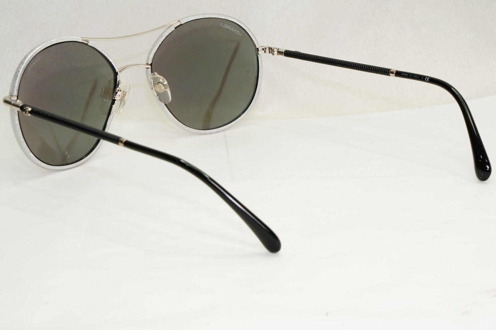 Chanel Sunglasses Pilot Mirror Grey Silver Black 4228-Q c.124/Z6 56mm