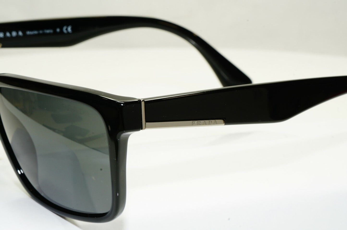 Authentic Prada Mens Glossy Black Square Designer Sunglasses SPR 19S 1AB-5S0