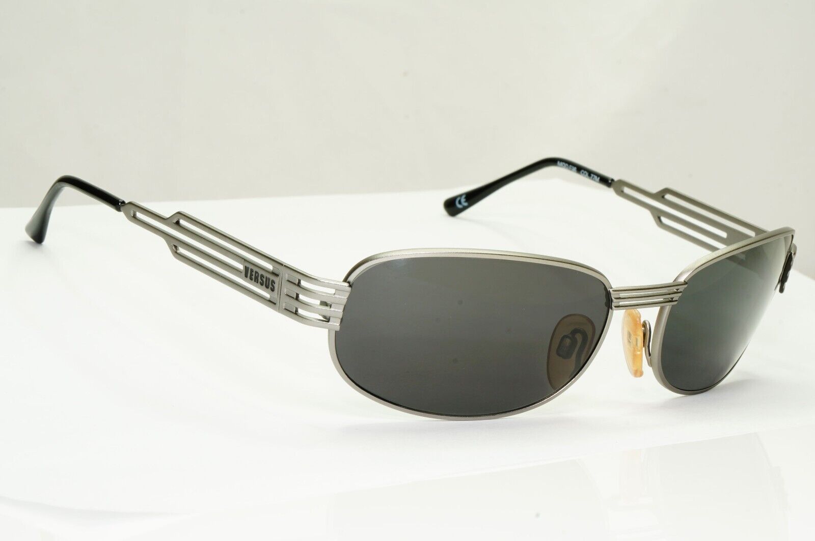 Versus 1996 by Gianni Versace Vintage Silver Black Sunglasses MOD F36 COL 77M