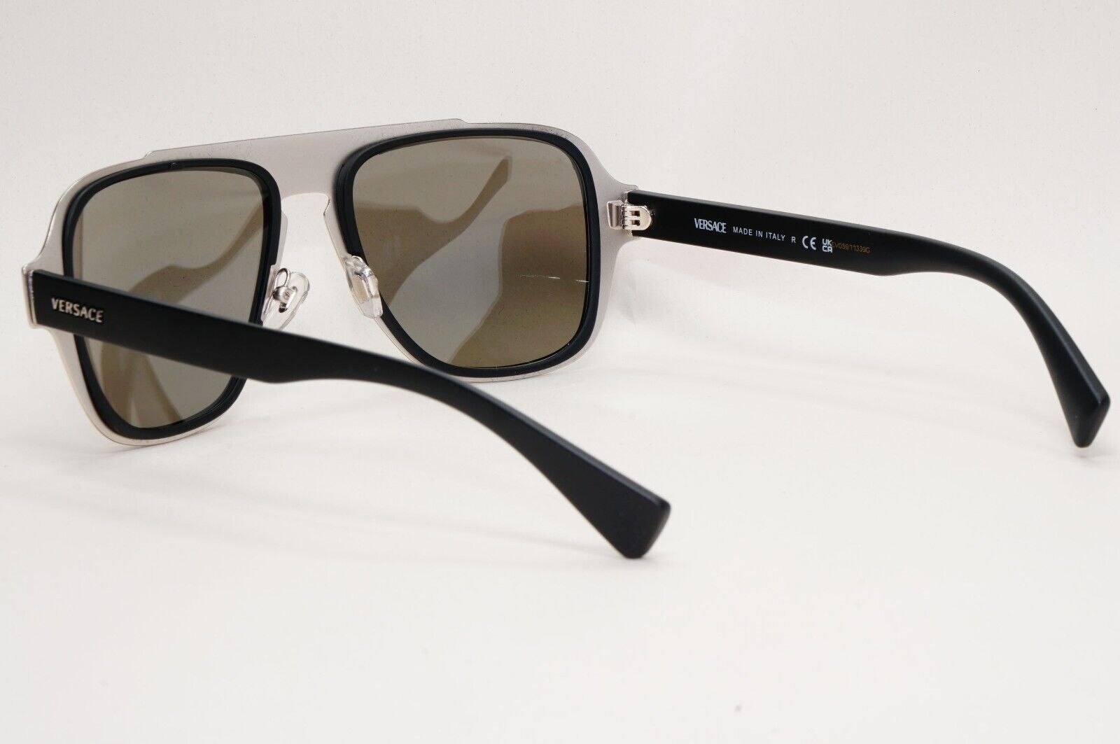 Versace Sunglasses Black Silver Medusa Mirror Square Matte MOD VE 2199 1000/6G