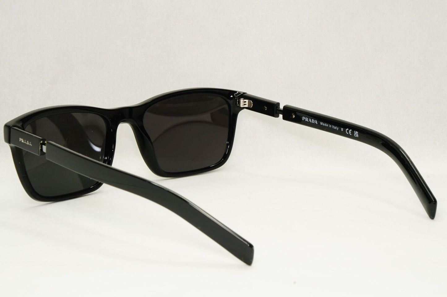 Prada Sunglasses Black Square Glossy Fashion PR16XV VPR 16X 1AB-1O1 55mm