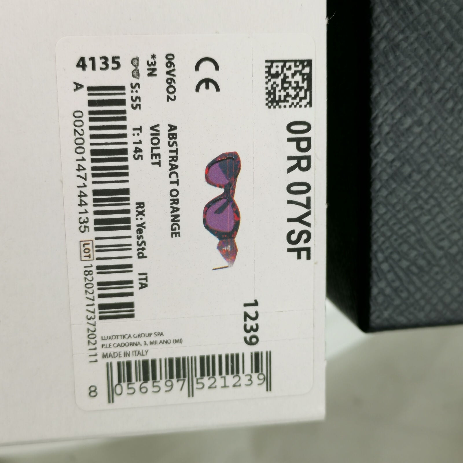 Prada Symbole Marble Sunglasses Black Orange Violet PR07YSF SPR 07Y F 06V-6O2
