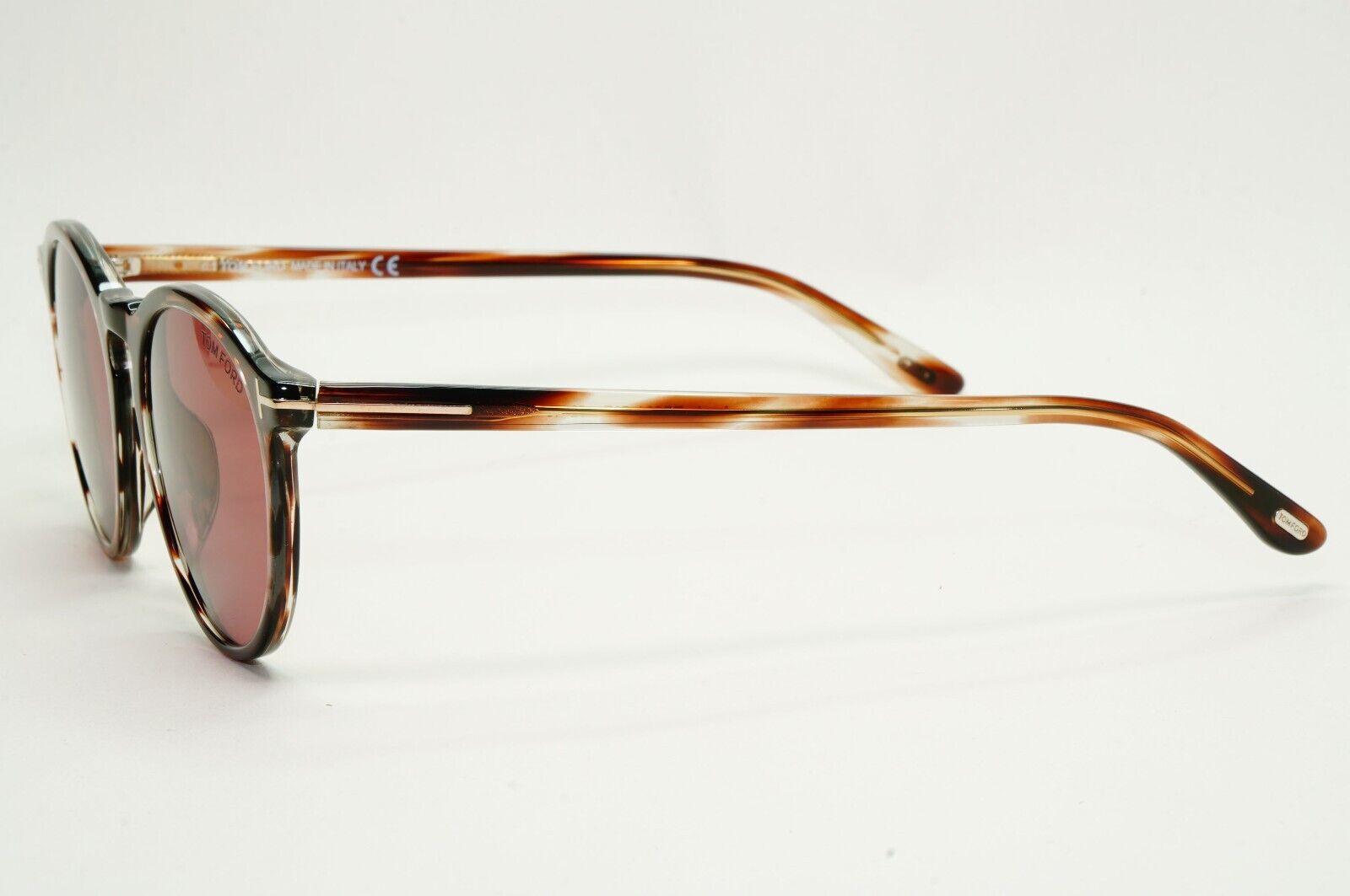 Tom Ford Sunglasses Aurele Brown Tortoise Round Red Bordo FT0904 TF 904 50E 52mm