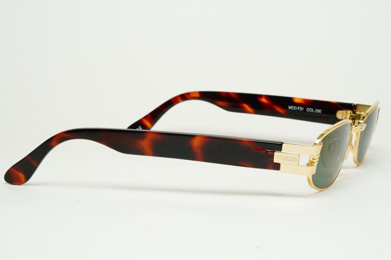 Versus Sunglasses 1996 by Gianni Versace Vintage Gold Green MOD F31 COL 030