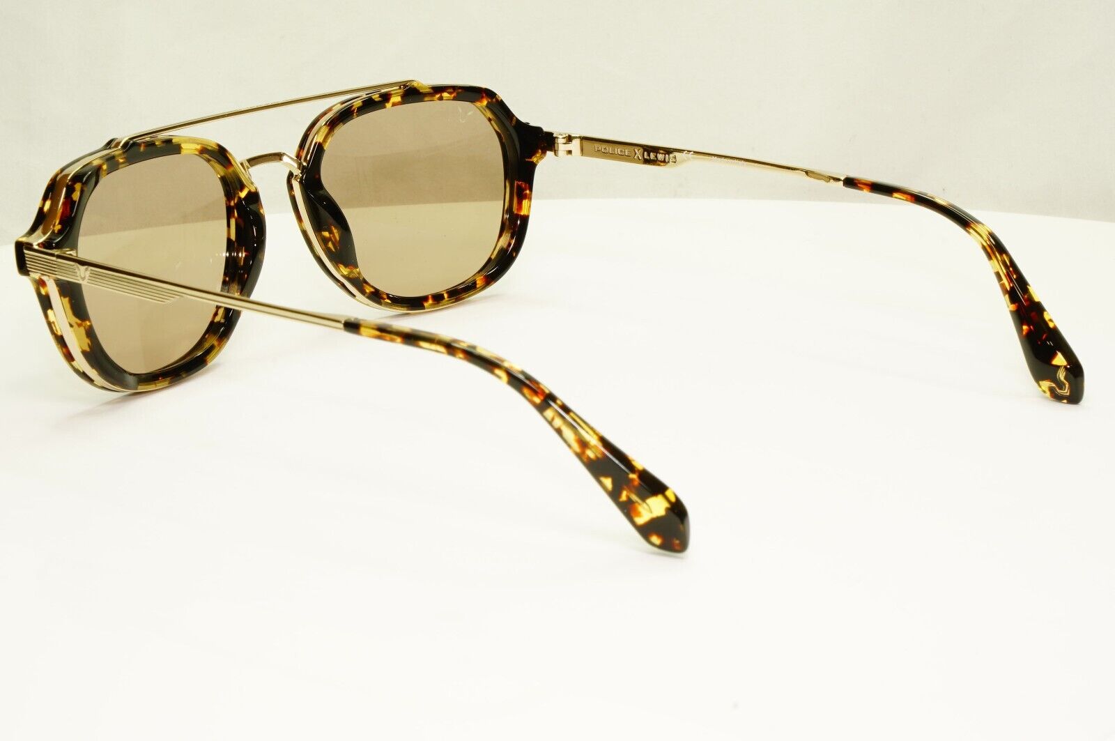 Police Lewis Hamilton F1 Sunglasses Brown Gold Marble 52mm 05 SPL A26 COL 594G