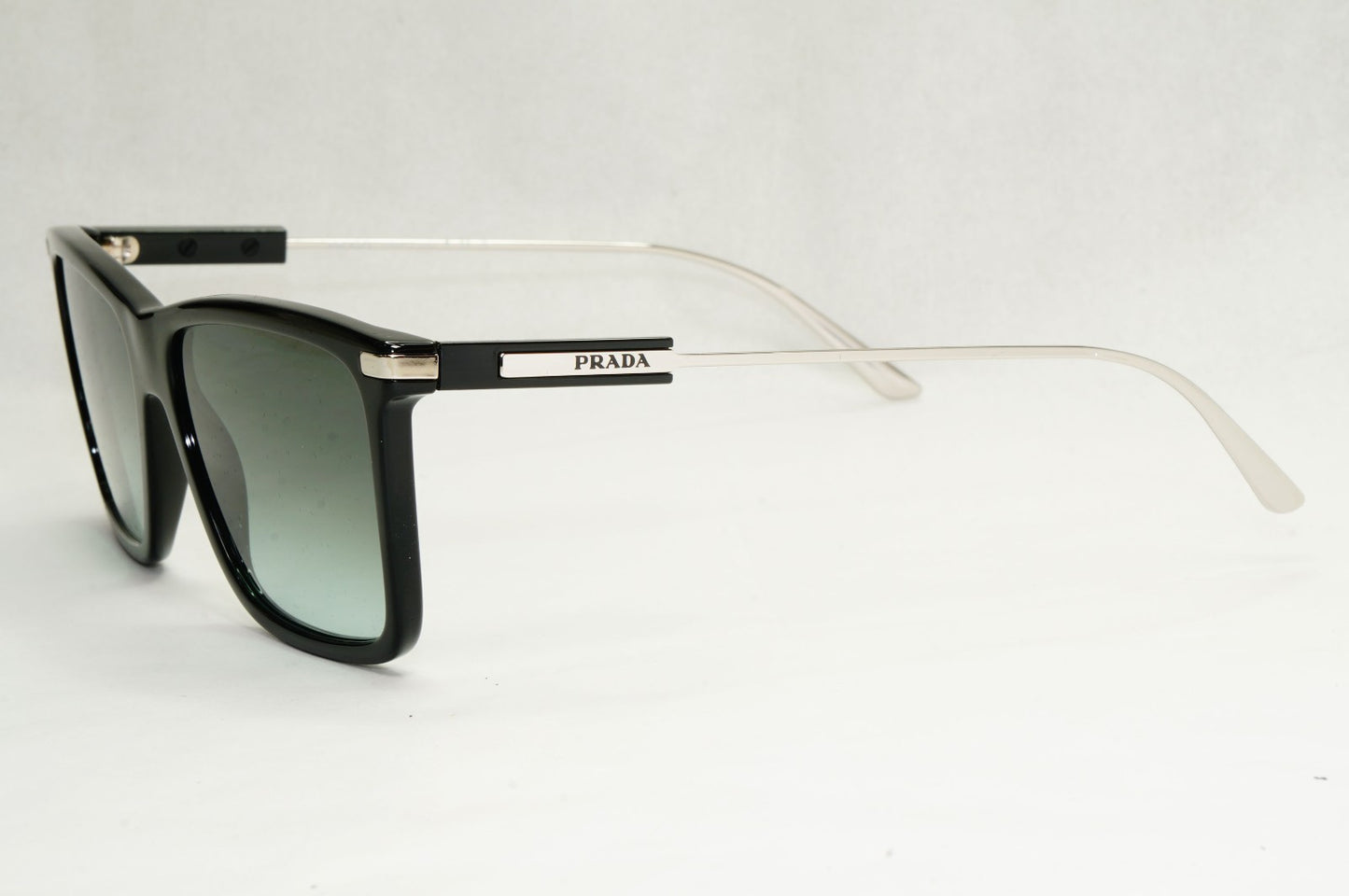 Prada Sunglasses Glass Lens Black Silver Grey Gradient PR01ZS SPR 01Z 1AB-06T [A
