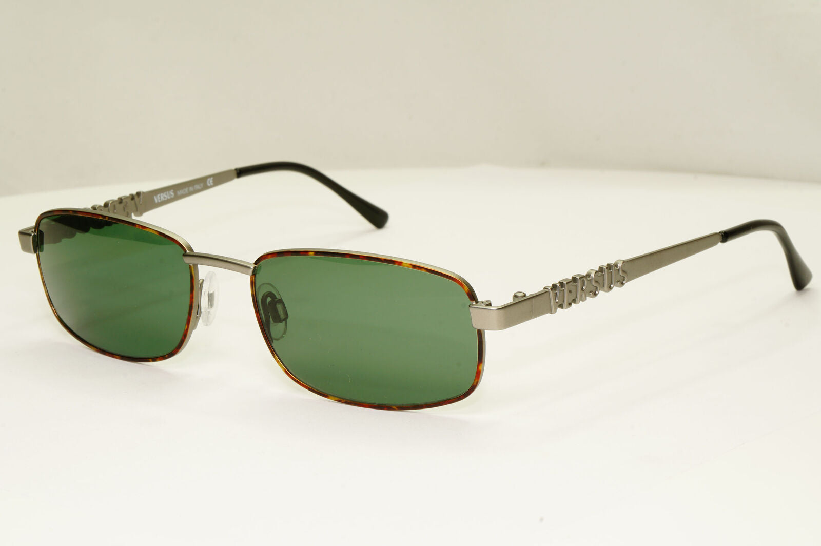 Versus 1995 Vintage Silver Green Metal Sunglasses Gianni Versace MOD R27 COL 27M