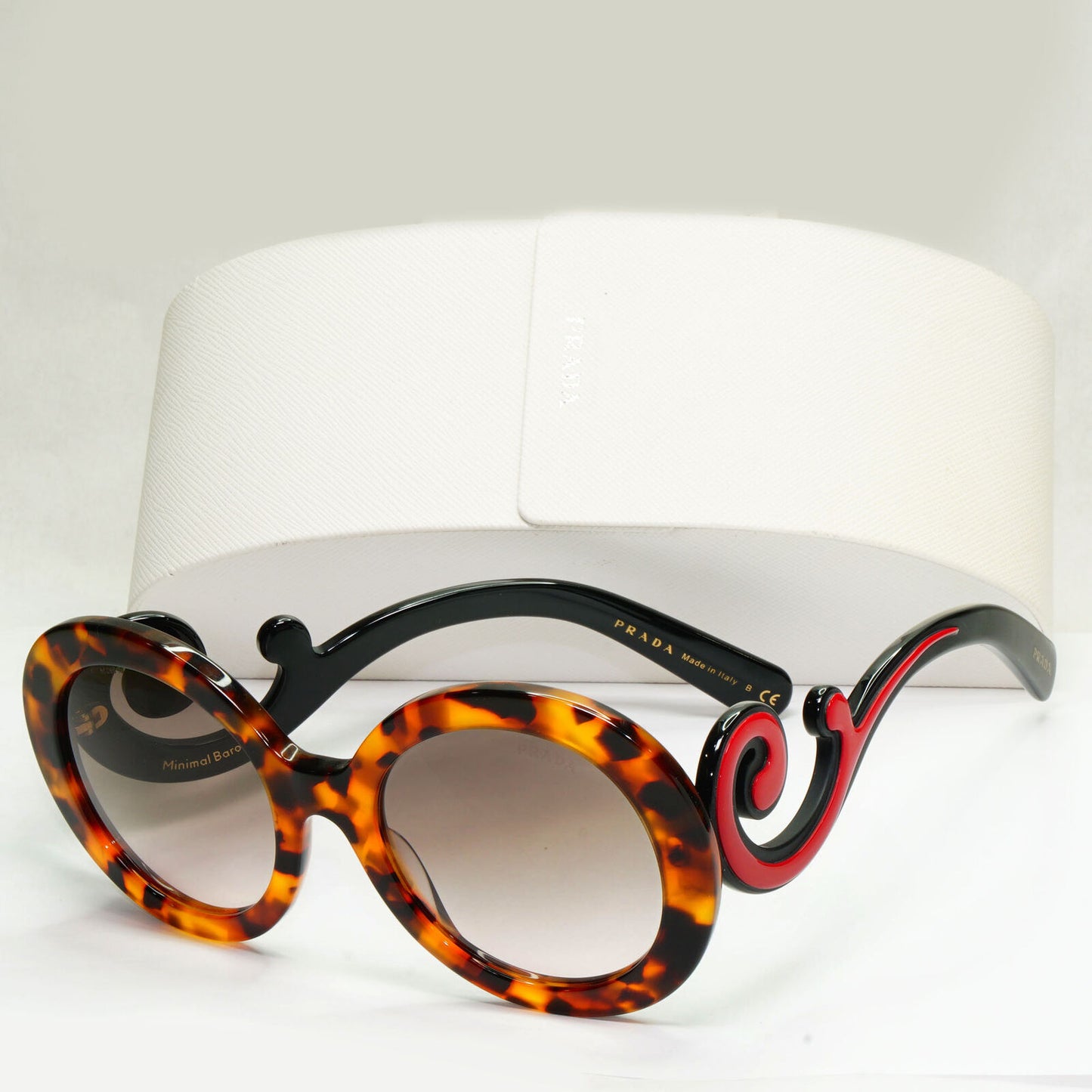 Prada Sunglasses Baroque Swirl Brown Red Gradient PR08TS SPR 08T VAH-4K0 141223
