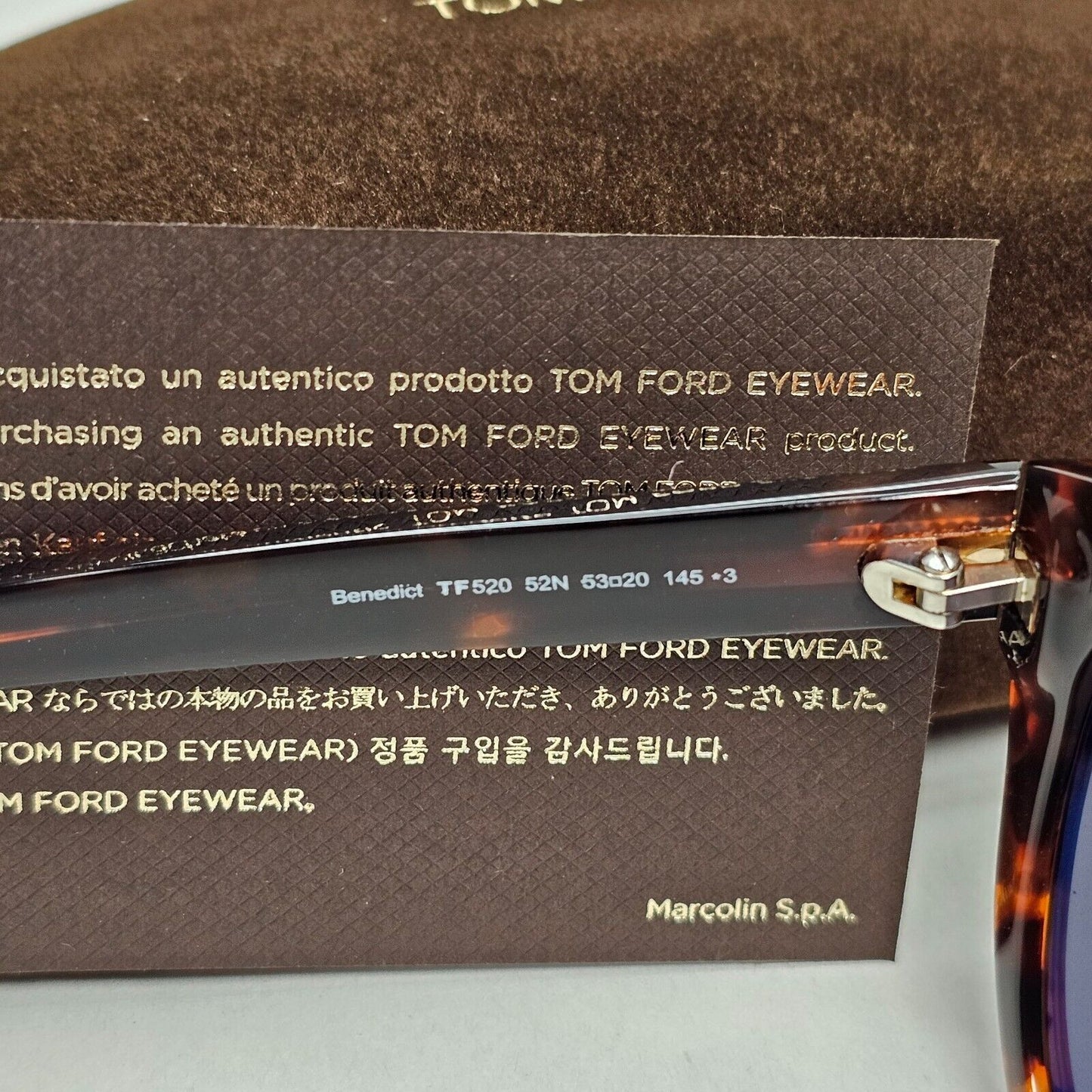 Tom Ford Sunglasses Benedict Brown Tortoiseshell Havana Green FT0520 TF 520 52N