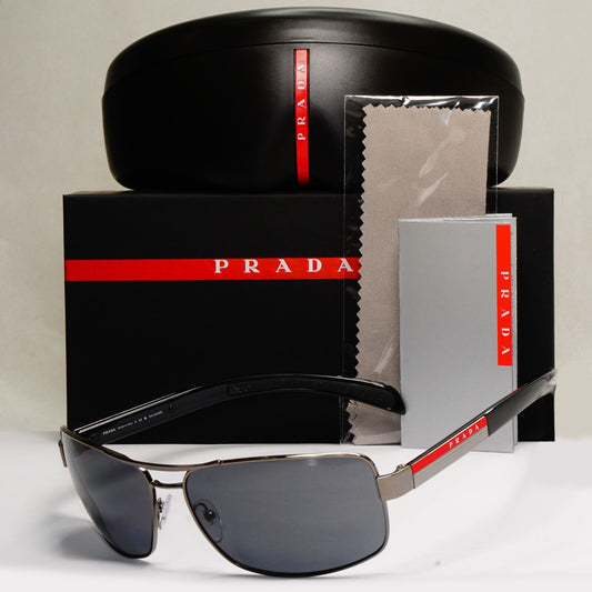 Prada Sunglasses Polarised Navigator Gunmetal Black PS54IS SPS 54I 5AV-5Z1 [a]
