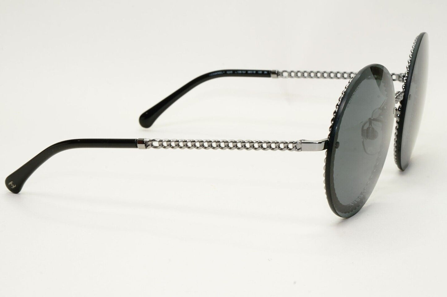 Chanel Sunglasses Chain Round Rimless Metal Gunmetal Grey CH 4245 c.108/S4