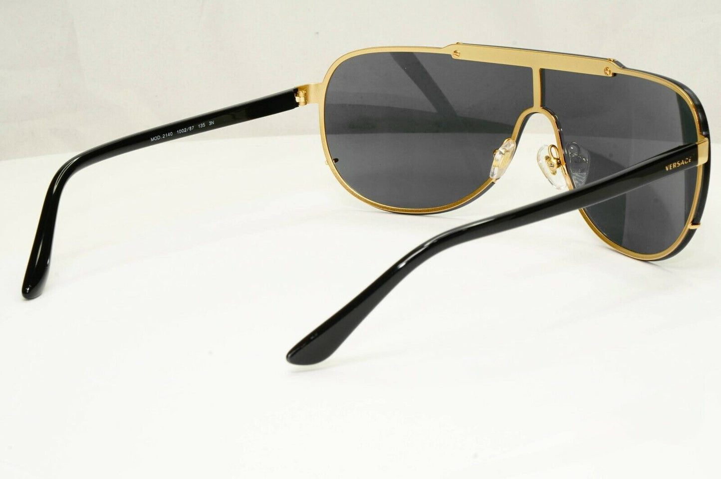 Versace Black Gold Sunglasses Shield Visor Ski Designer Fashion MOD 2140 1002/87