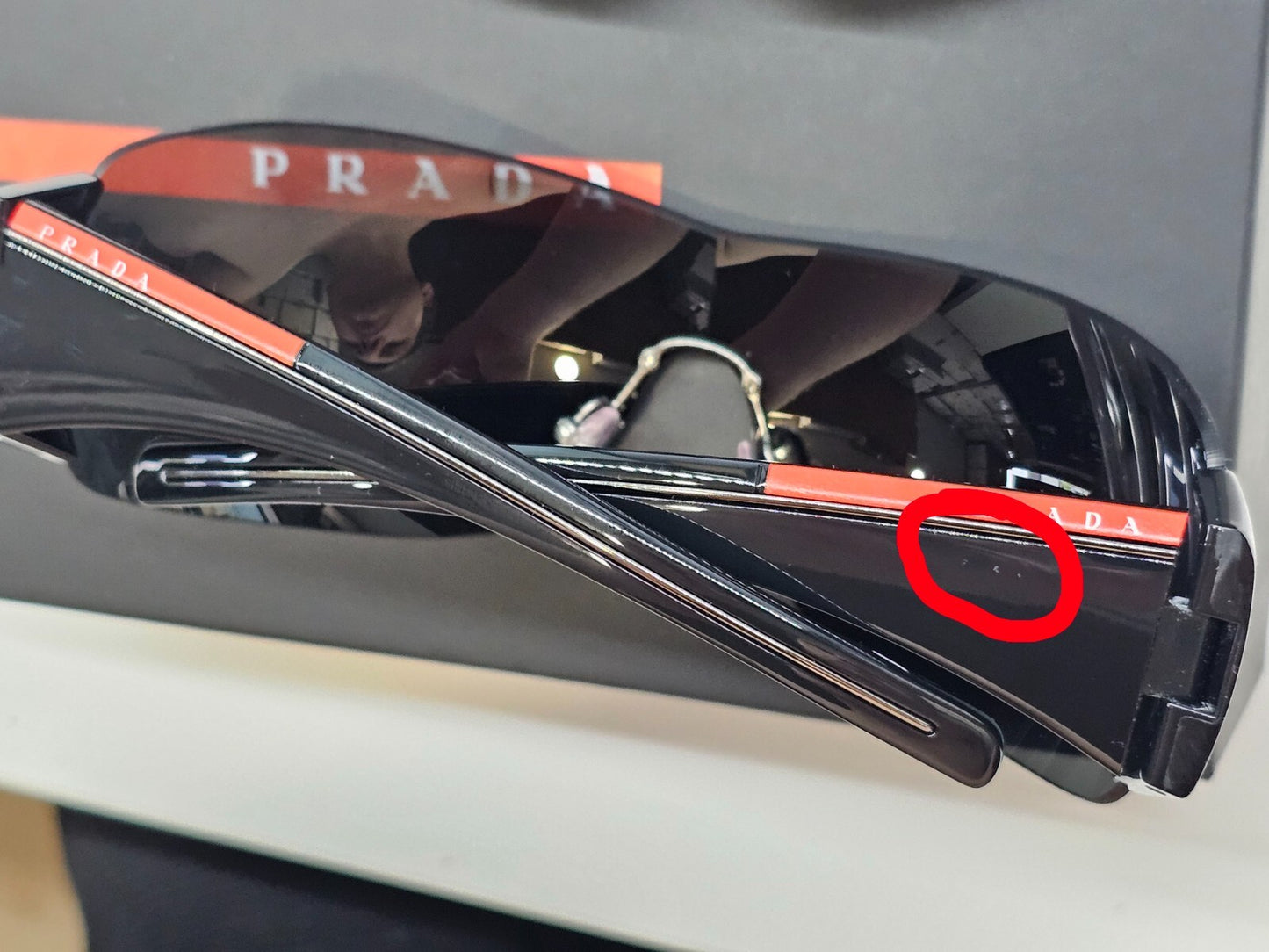Prada Black Sunglasses Shield Visor Glossy Wrap Sport PS02LS SPS 02L 1AB-1A1 [a]