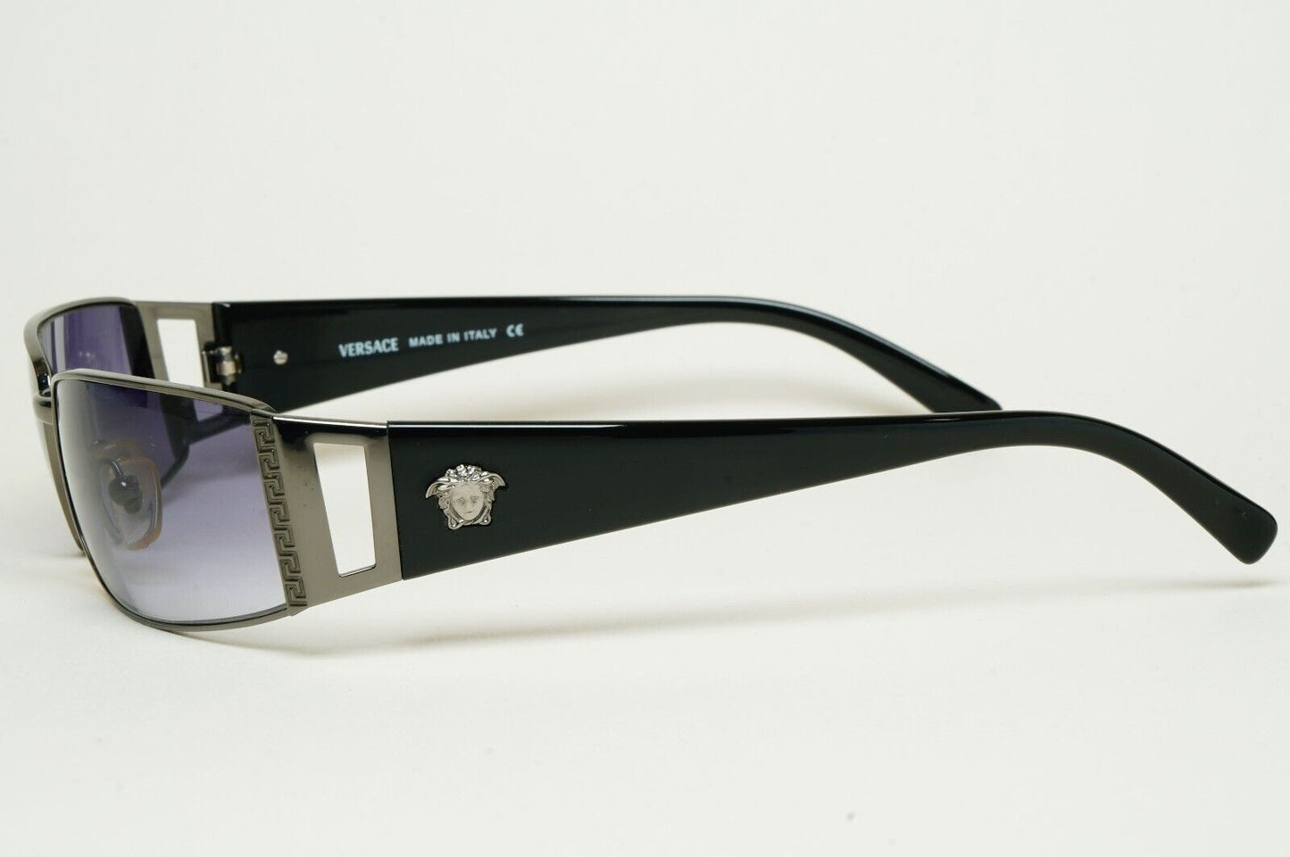 Versace Sunglasses 2003 Vintage Black Gunmetal Rectangle MOD 2021 1001/11 060125