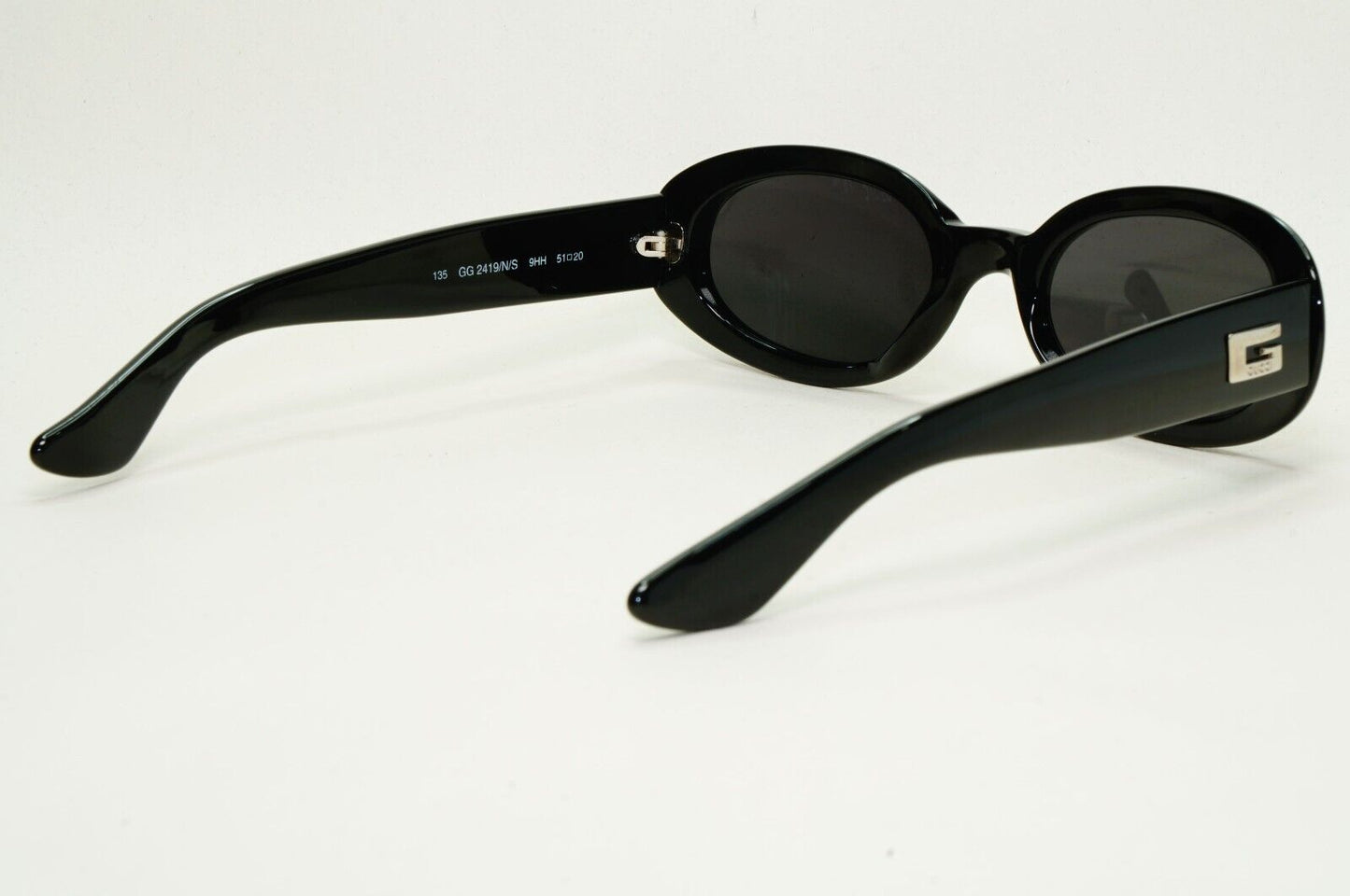 Gucci Sunglasses 1997 Vintage Oval Black Grey GG 2419/N/S 9HH 51mm 120824