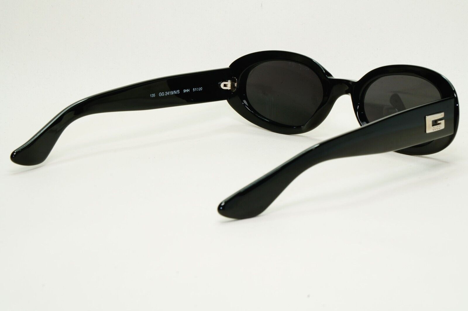 Gucci Sunglasses 1997 Vintage Oval Black Grey GG 2419/N/S 9HH 51mm 120824