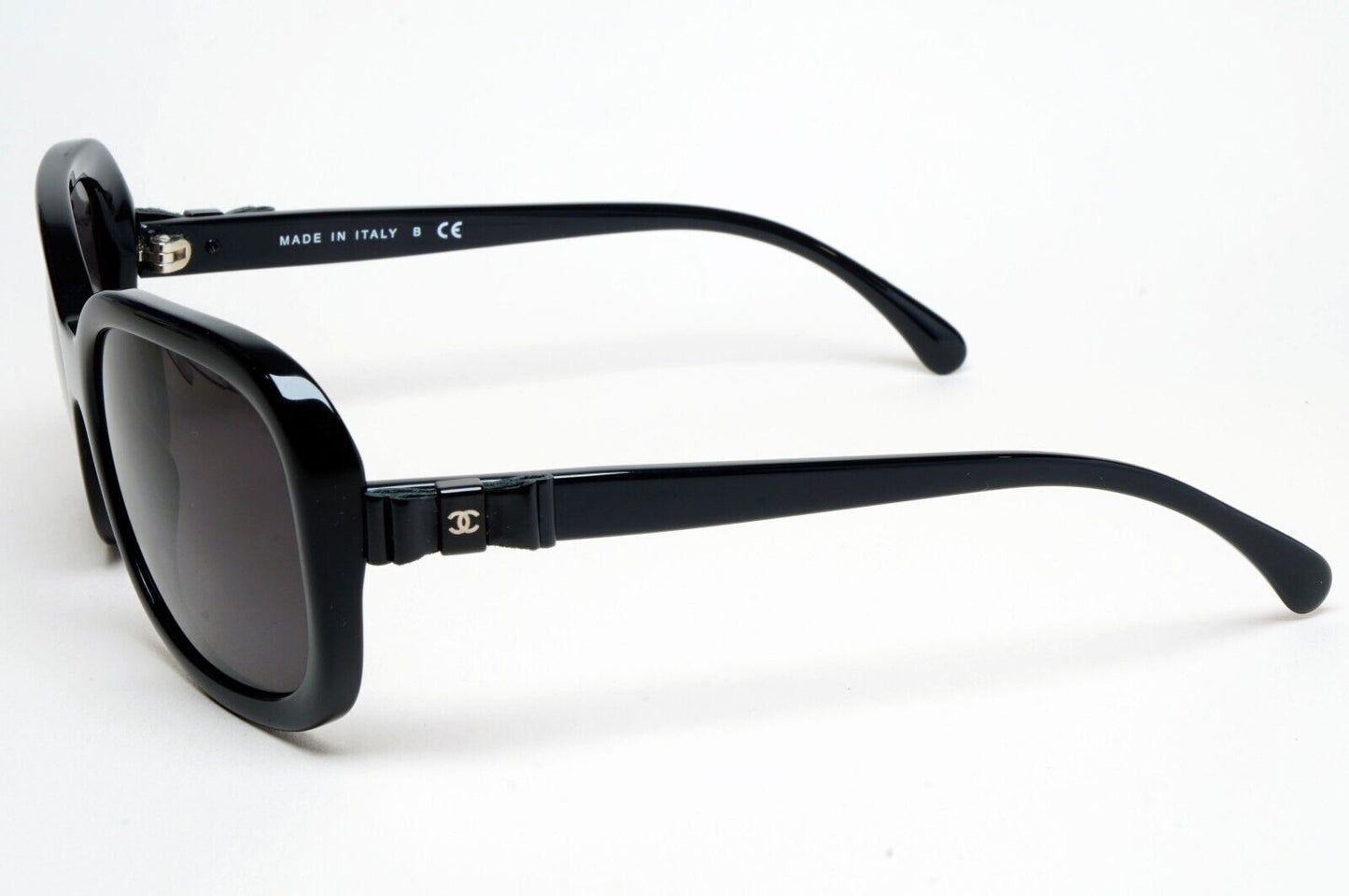 Chanel Sunglasses Leather Bow Black Glossy Square 5280-Q c501/S6 261124