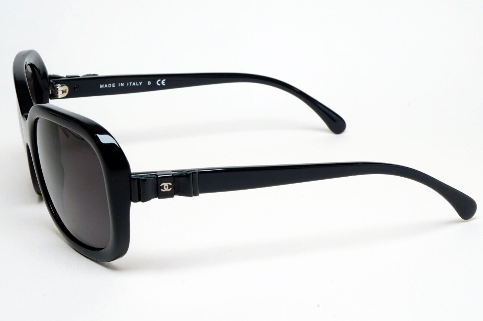 Chanel Sunglasses Leather Bow Black Glossy Square 5280-Q c501/S6 261124