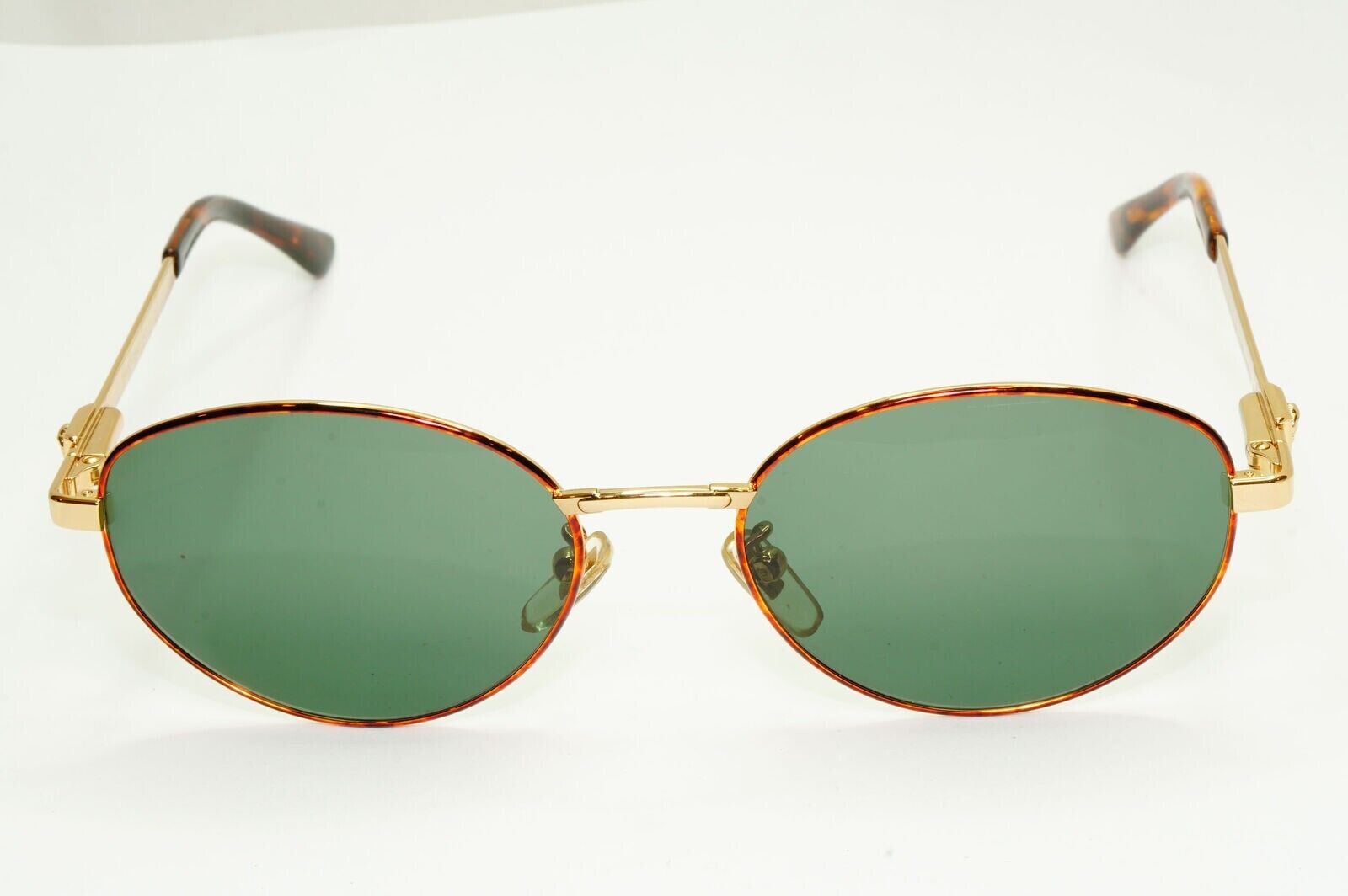 Gianni Versace 1995 Sunglasses Vintage Gold Green Metal Square MOD H65 COL 07M