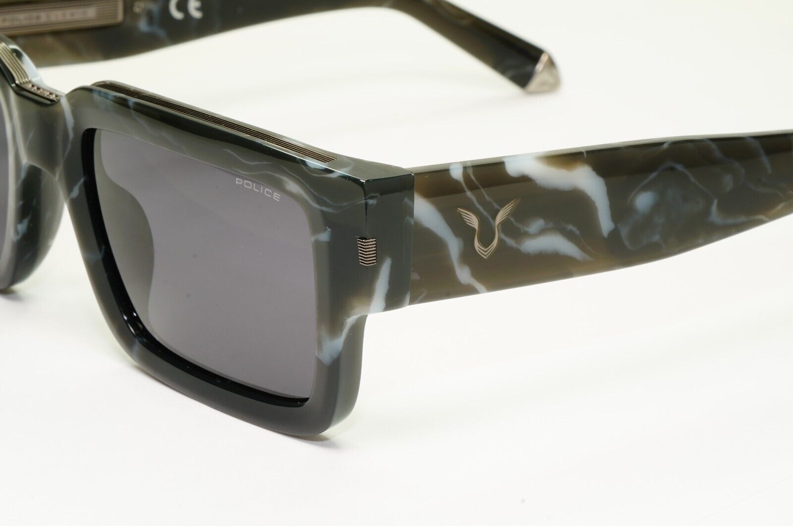 Police Lewis Hamilton F1 Sunglasses Black Grey Marble Square SPL E14 COL 0869
